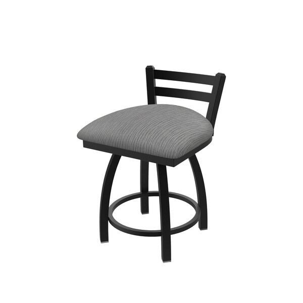 18" Low Back Swivel Vanity Stool, Black Wrinkle, Graph Seat